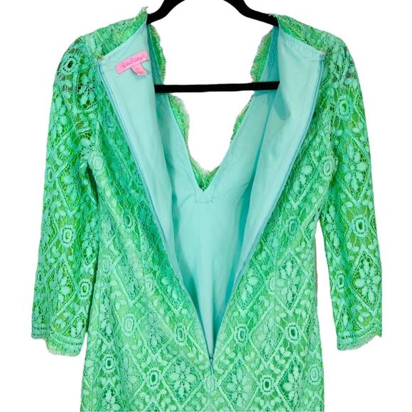 Lilly Pulitzer Meryl Dress Poolside Mint Green Diamond Lace - Picture 4 of 12